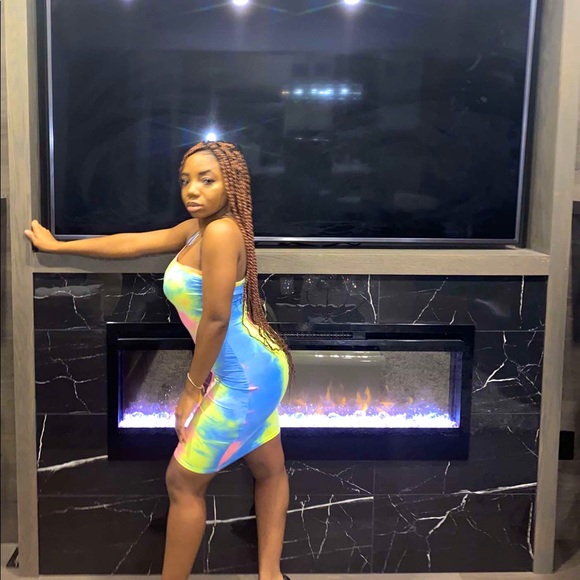 Tie Dye Sexy Bodycon Dress - Picture 3 of 4